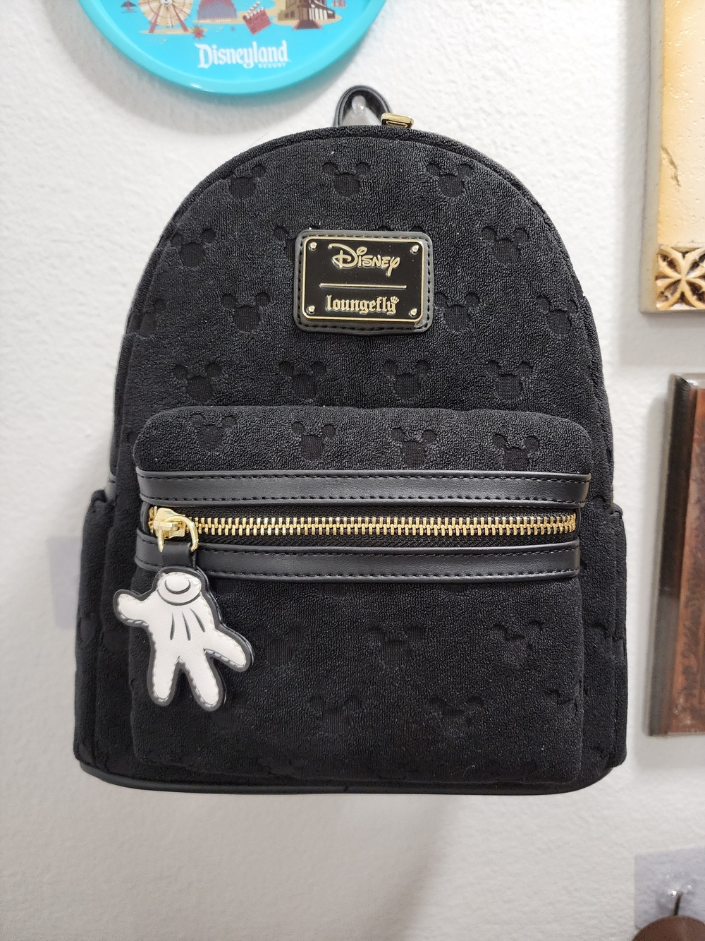 Disney Loungefly Black Mickey Embossed Mini Backpack